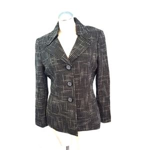 Studio Tahari Size 12 Black White Blazer